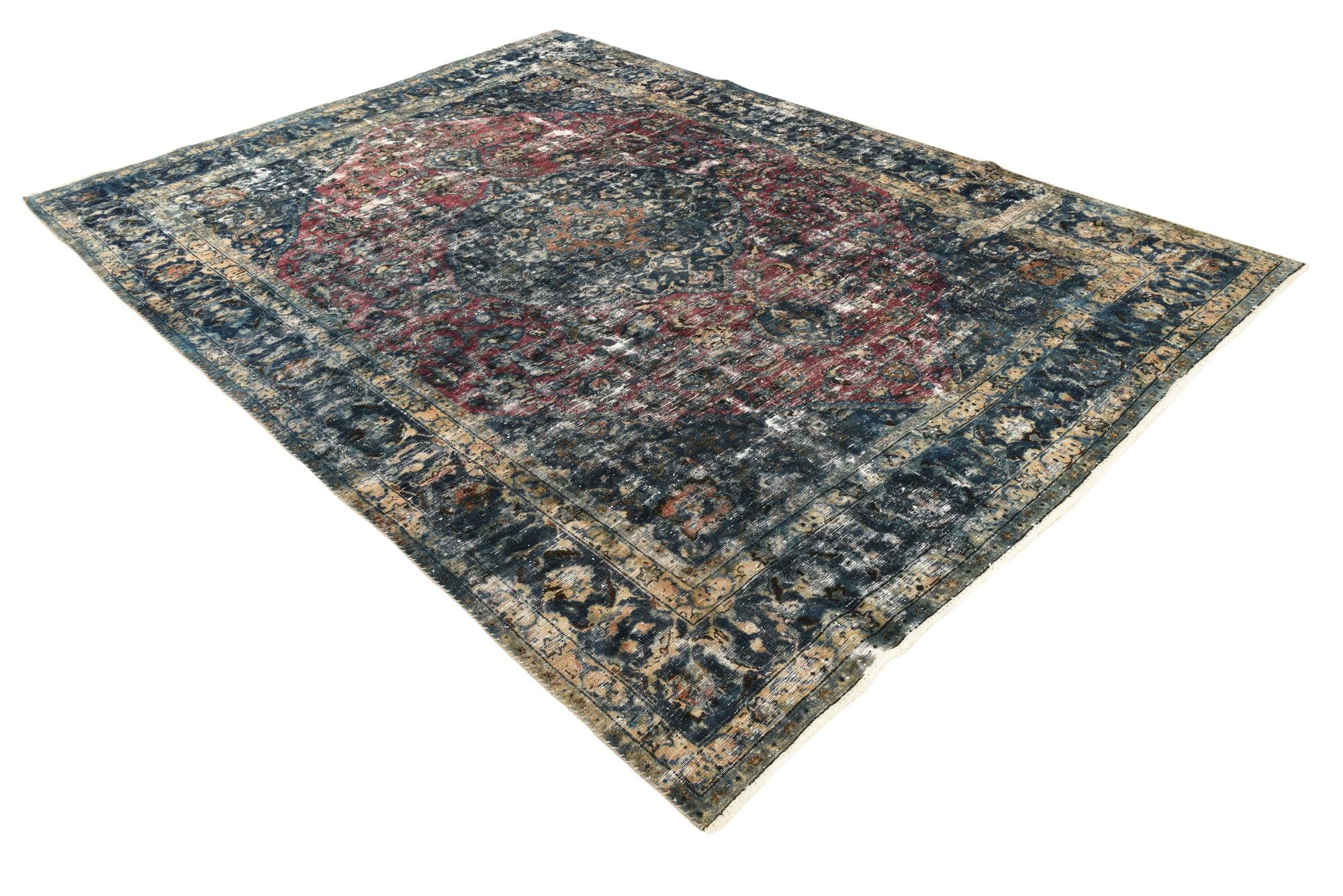8' x 11' 2 Hand Knotted Ultra Vintage Persian Wool Rug