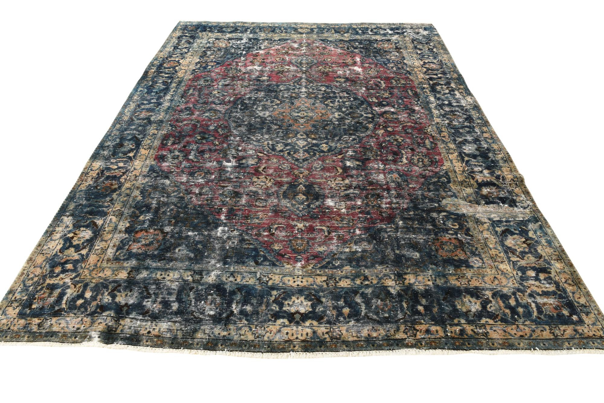 8' x 11' 2 Hand Knotted Ultra Vintage Persian Wool Rug