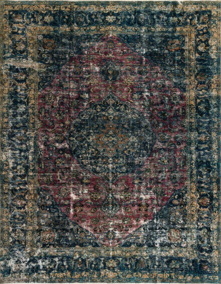 Detail image of 8' x 11' 2 Hand Knotted Ultra Vintage Persian Wool Rug