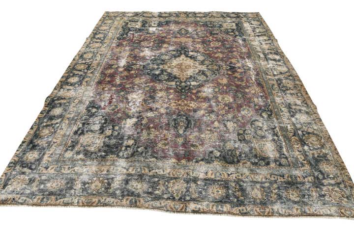 8' x 10' 6 Hand Knotted Ultra Vintage Persian Wool Rug