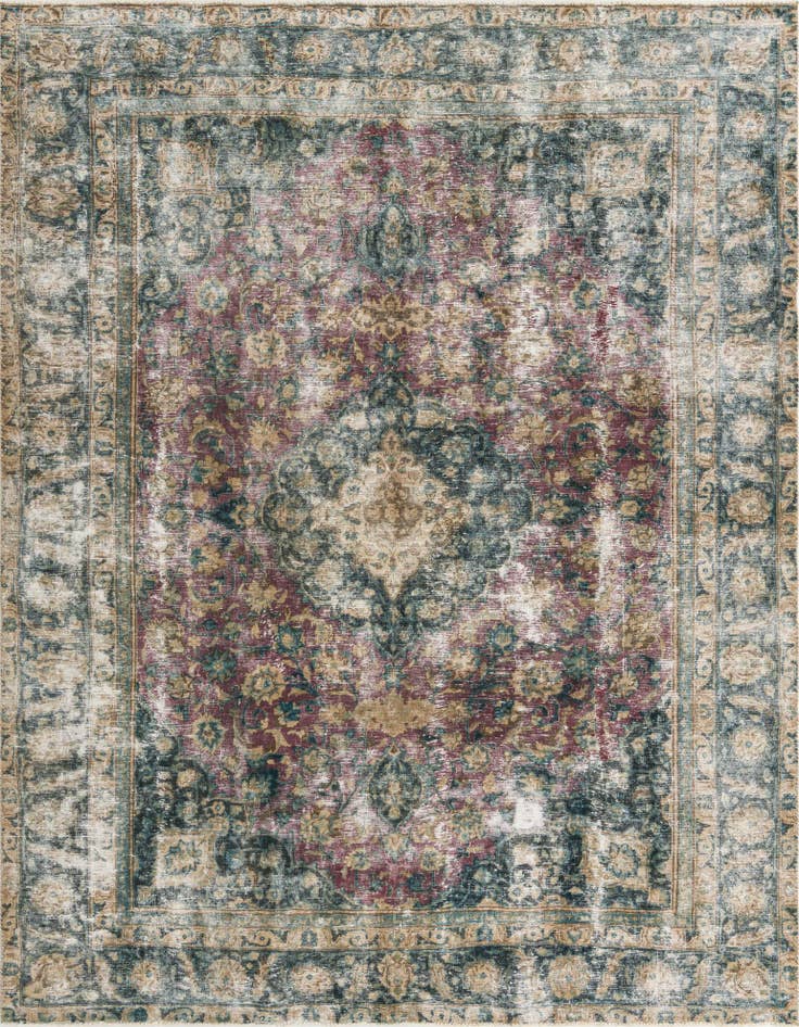 Detail image of 8' x 10' 6 Hand Knotted Ultra Vintage Persian Wool Rug