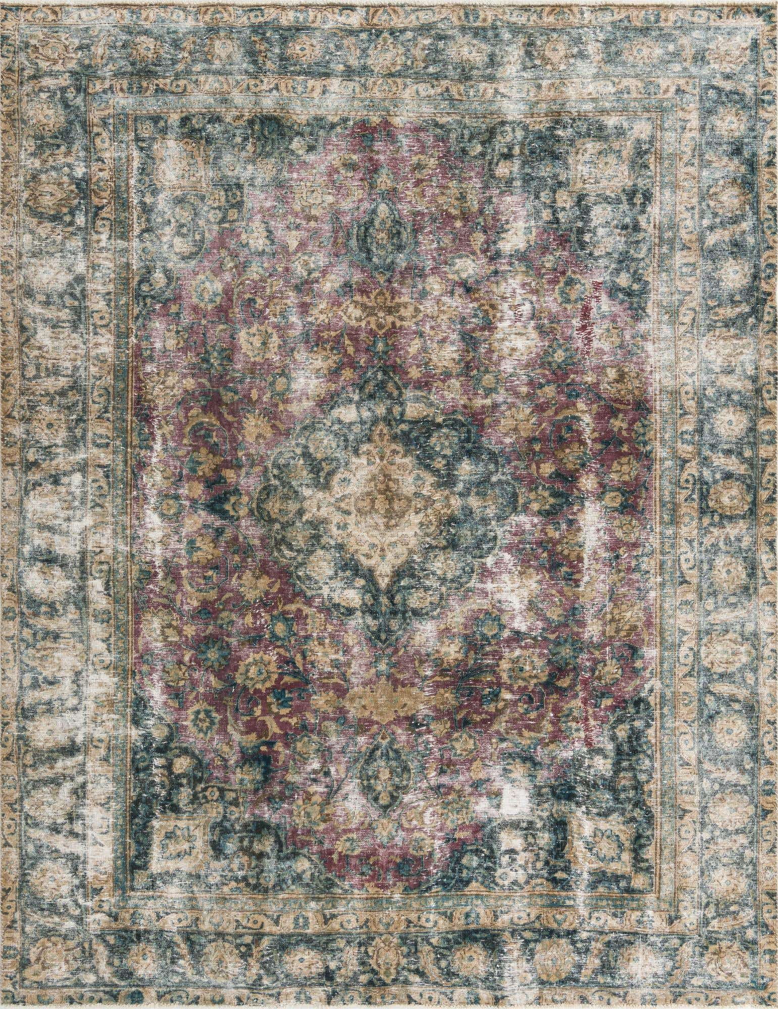 8' x 10' 6 Hand Knotted Ultra Vintage Persian Wool Rug