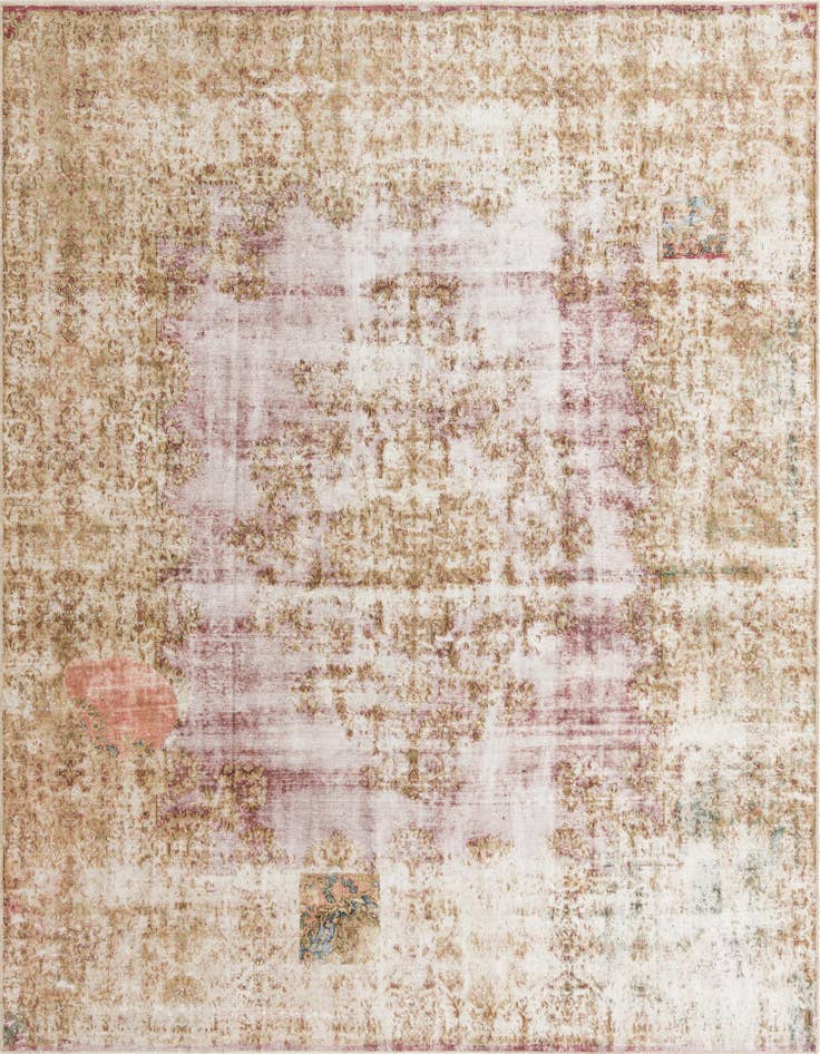 Detail image of 9' 6 x 12' 7 Hand Knotted Ultra Vintage Persian Wool Rug