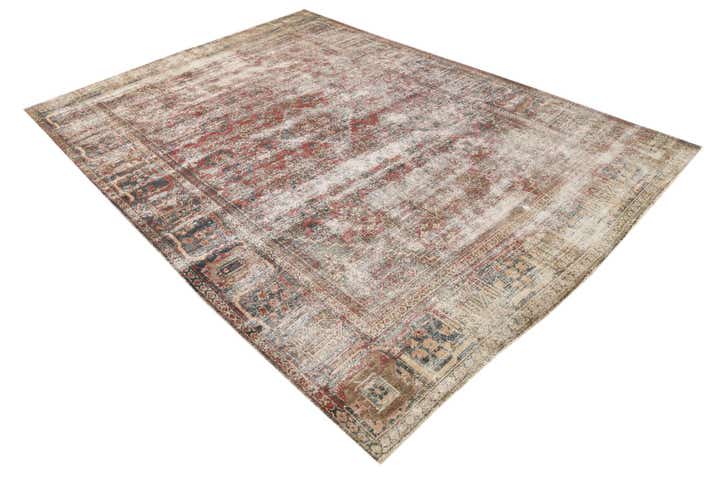 7' 3 x 10' 1 Hand Knotted Ultra Vintage Persian Wool Rug