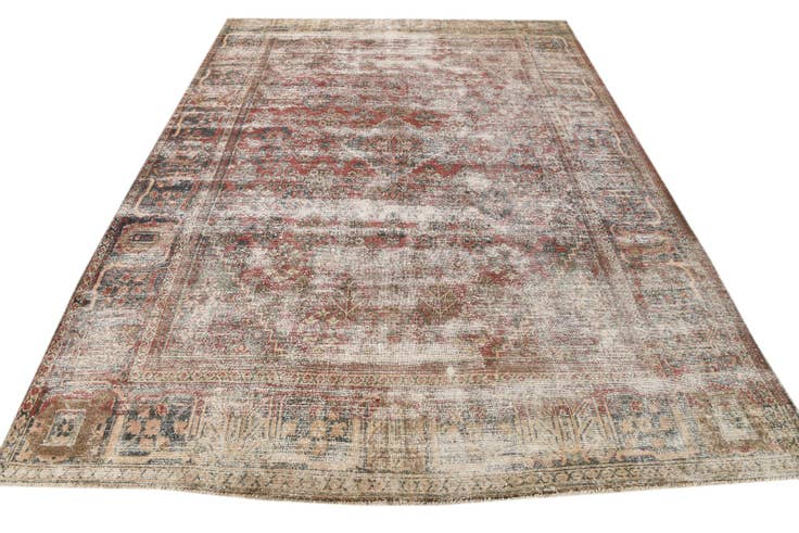 Detail image of 7' 3 x 10' 1 Hand Knotted Ultra Vintage Persian Wool Rug