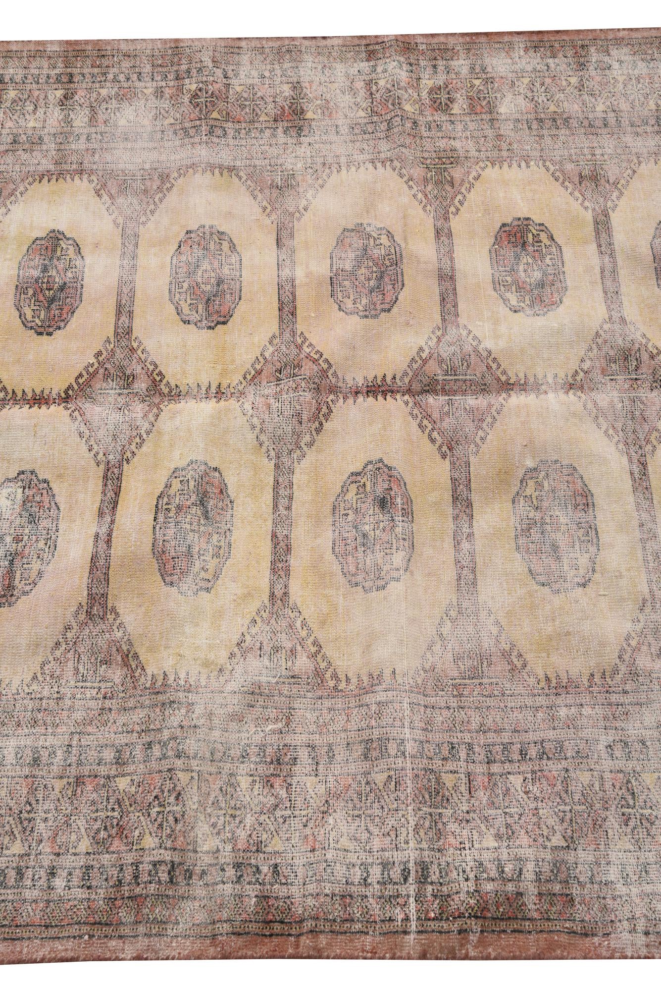 4' x 6' Hand Knotted Ultra Vintage Persian Wool Rug