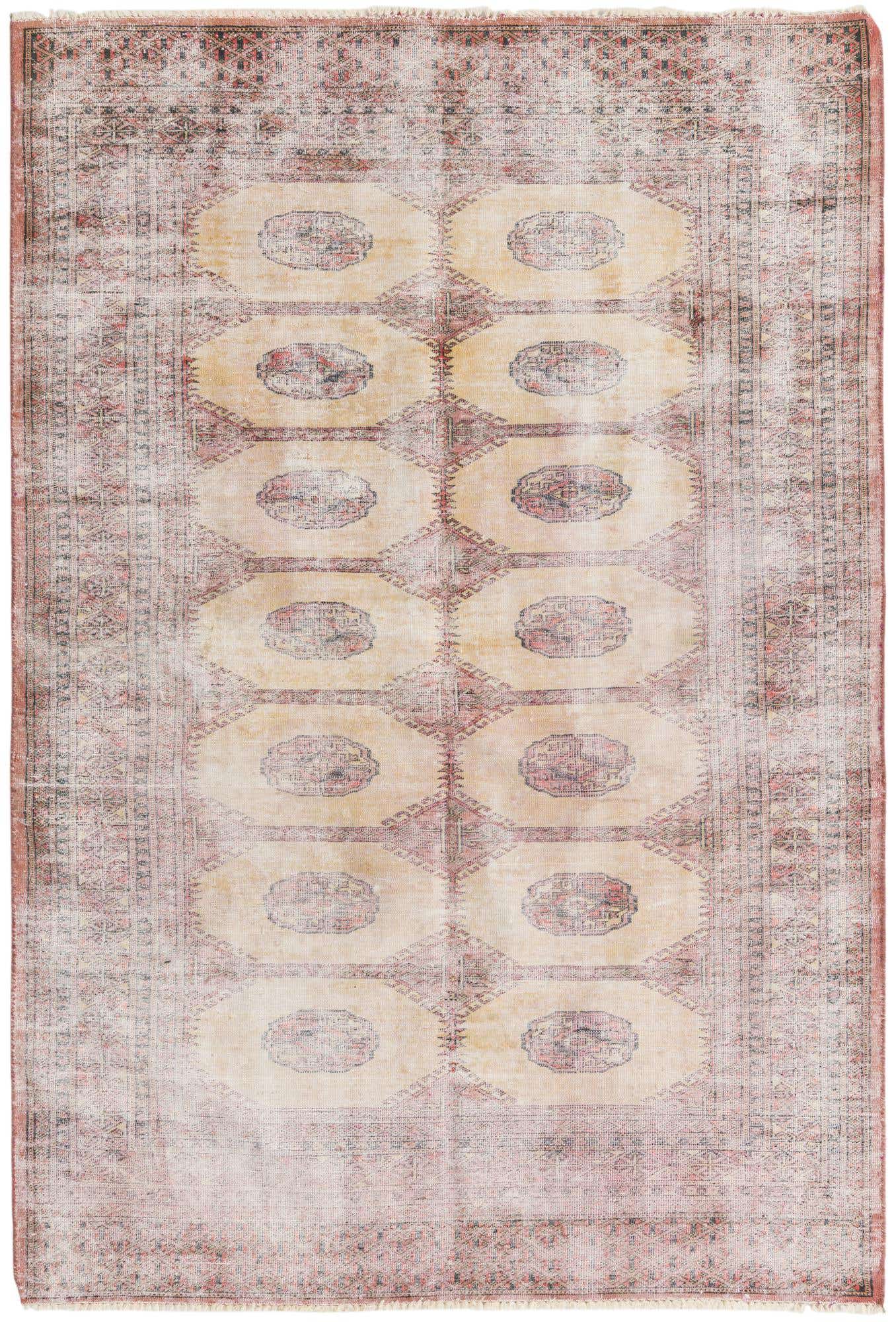 4' x 6' Hand Knotted Ultra Vintage Persian Wool Rug