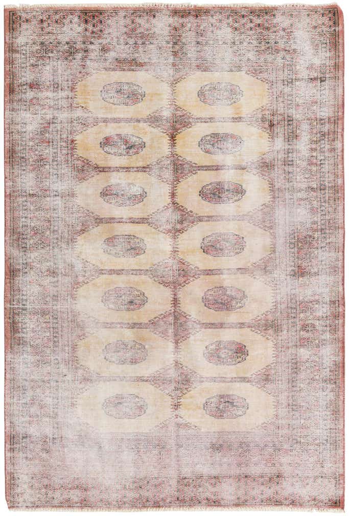 4' x 6' Hand Knotted Ultra Vintage Persian Wool Rug