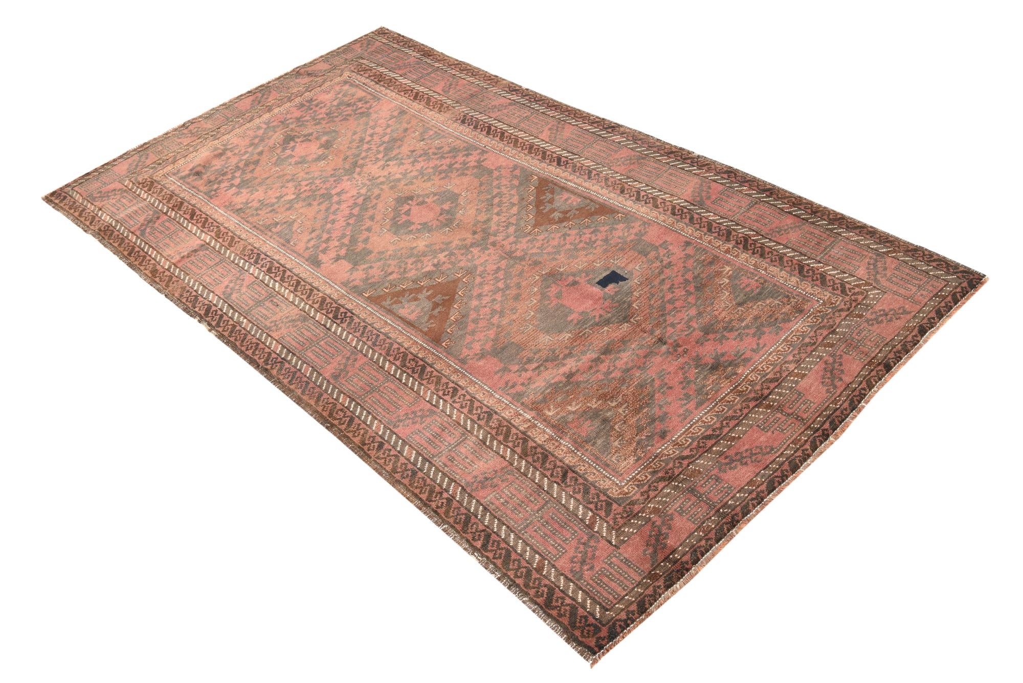 3' 5 x 6' 1 Hand Knotted Ultra Vintage Persian Wool Rug
