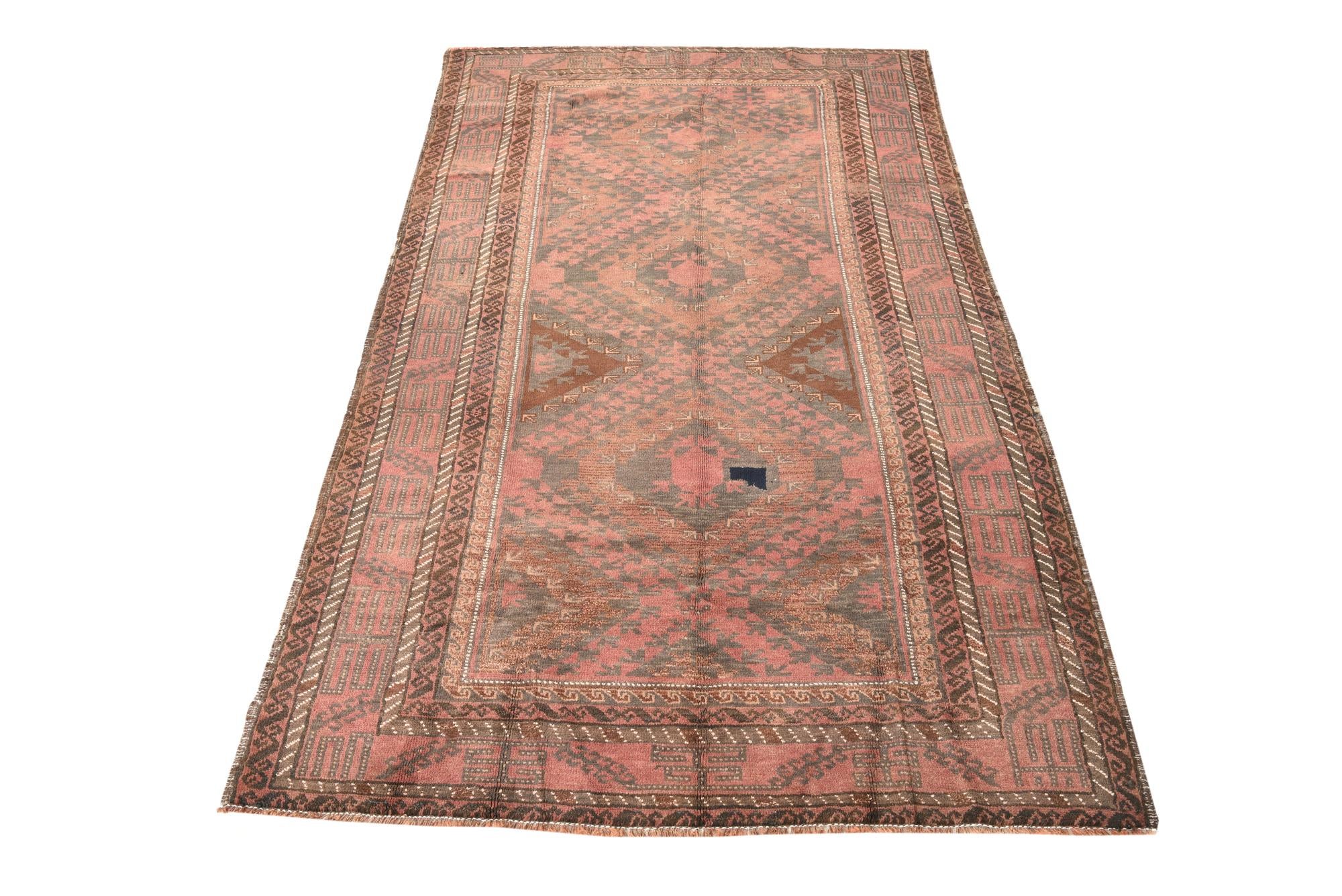 3' 5 x 6' 1 Hand Knotted Ultra Vintage Persian Wool Rug