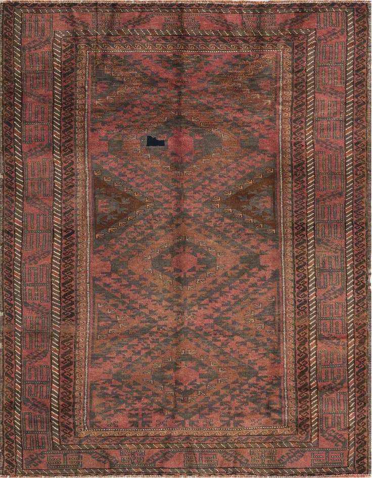 Detail image of 3' 5 x 6' 1 Hand Knotted Ultra Vintage Persian Wool Rug