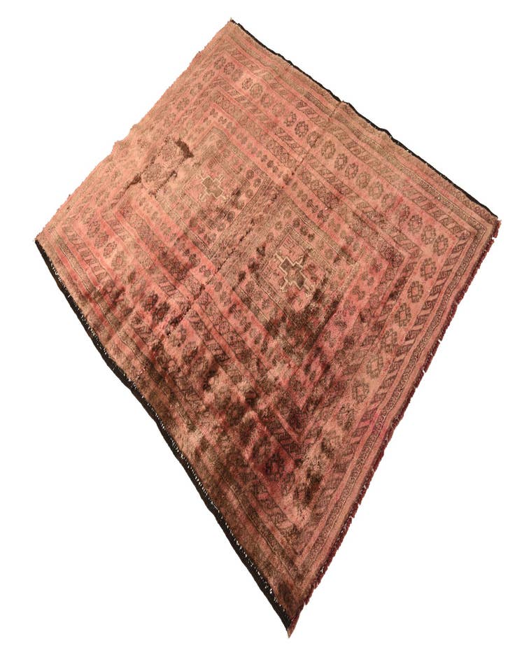 Detail image of 3' 6 x 4' 5  Hand Knotted Ultra Vintage Persian Wool Rug