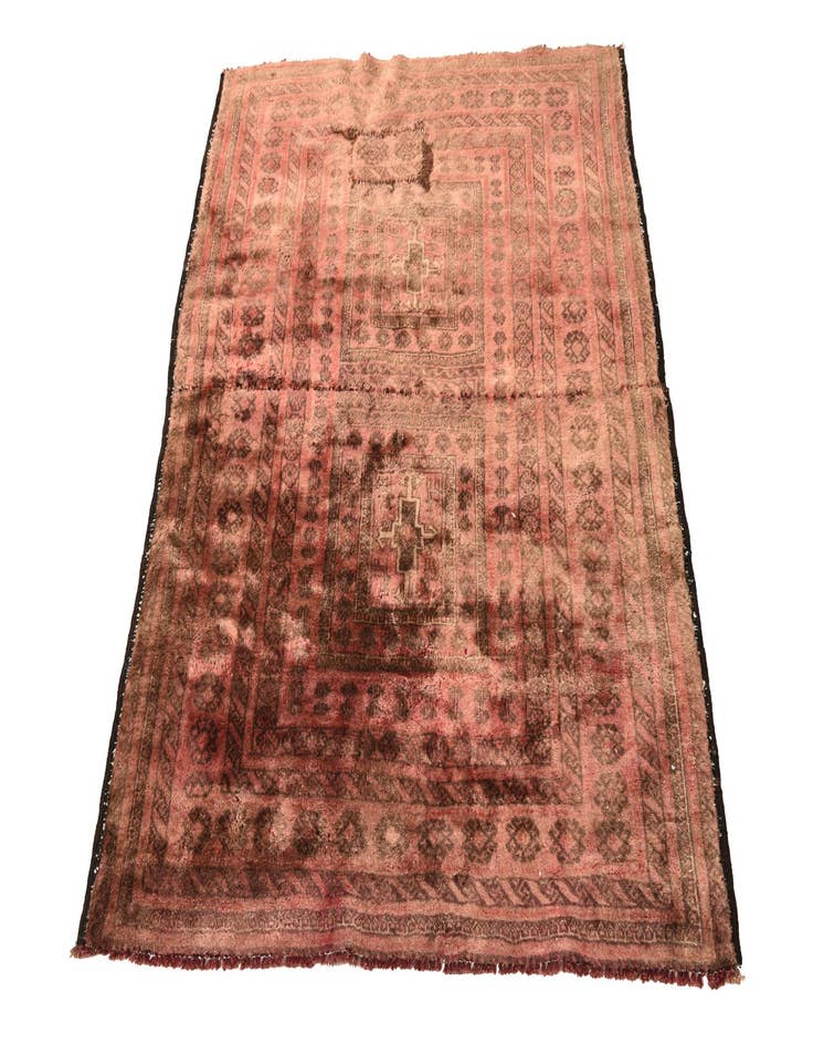 Detail image of 3' 6 x 4' 5  Hand Knotted Ultra Vintage Persian Wool Rug