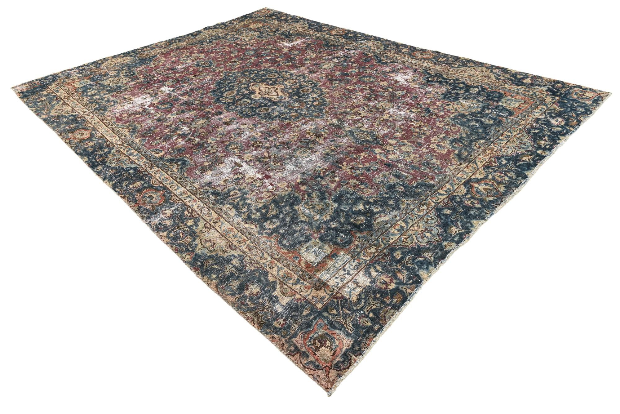 8' 10 x 11' 9 Hand Knotted Ultra Vintage Persian Wool Rug