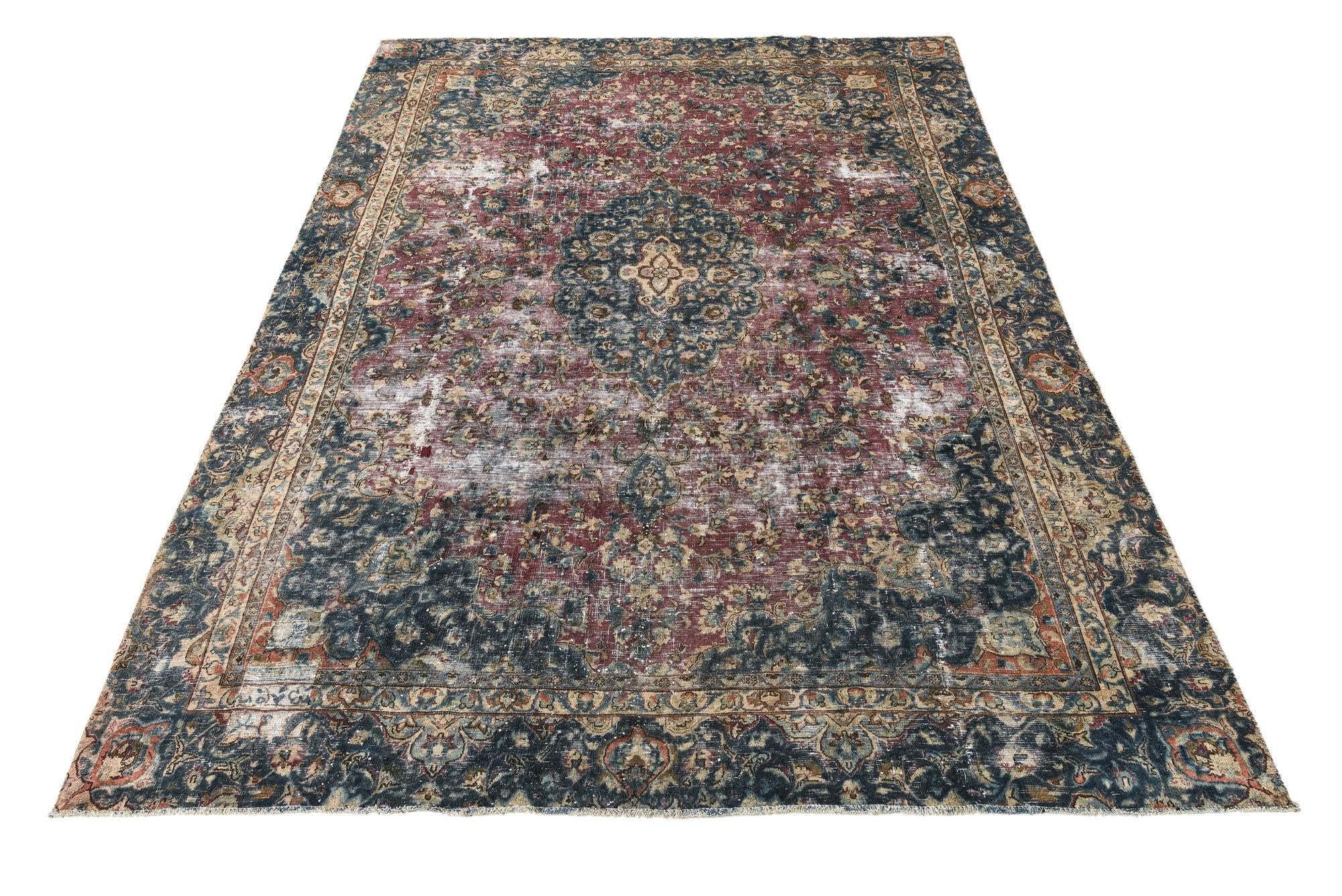 8' 10 x 11' 9 Hand Knotted Ultra Vintage Persian Wool Rug