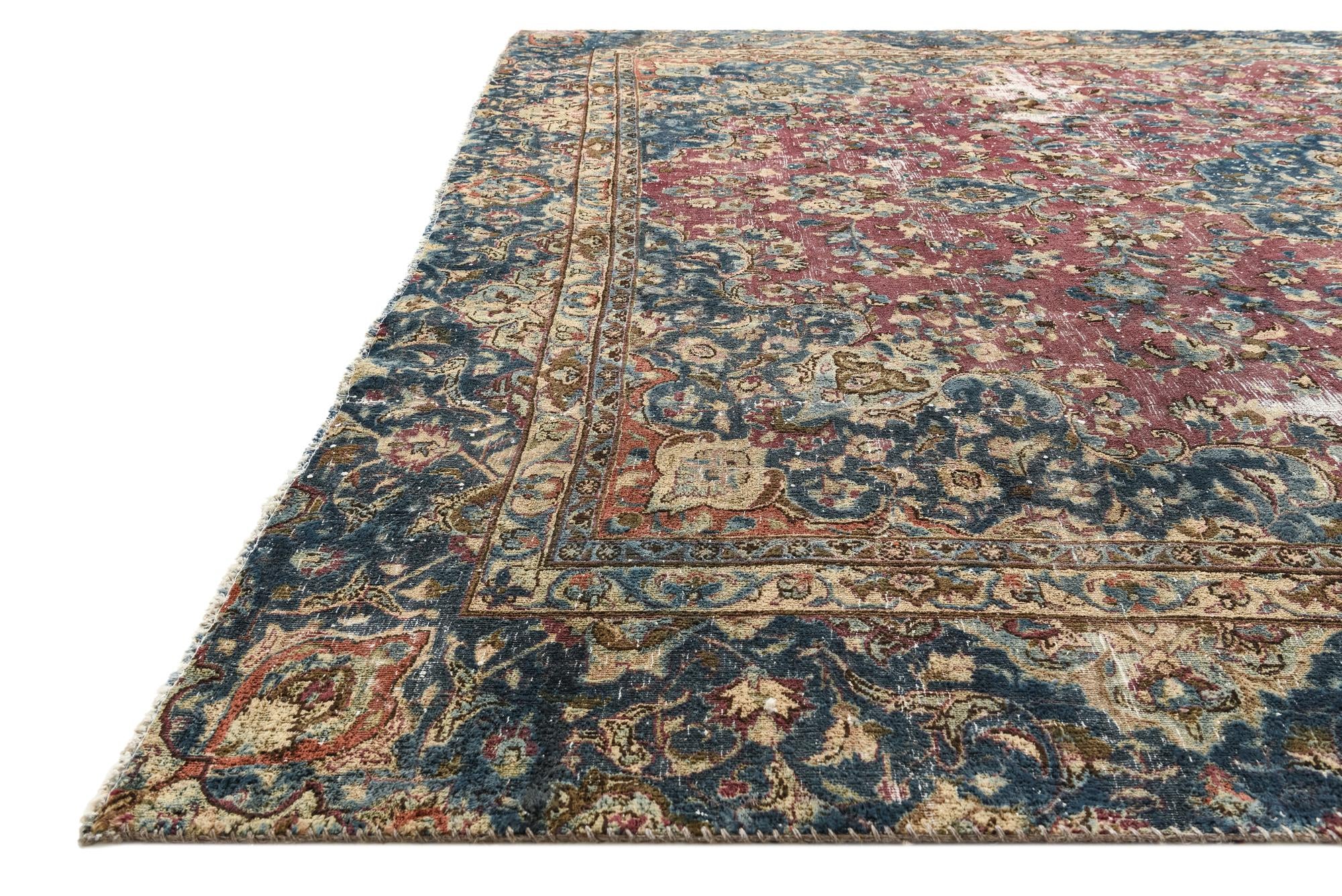 8' 10 x 11' 9 Hand Knotted Ultra Vintage Persian Wool Rug