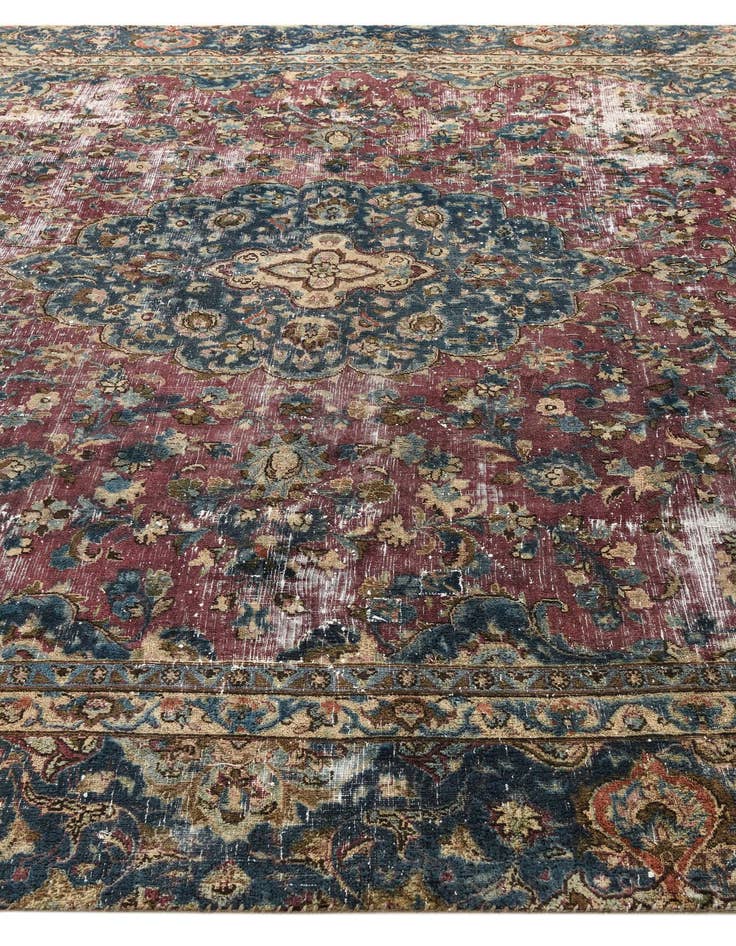 Detail image of 8' 10 x 11' 9  Hand Knotted Ultra Vintage Persian Wool Rug