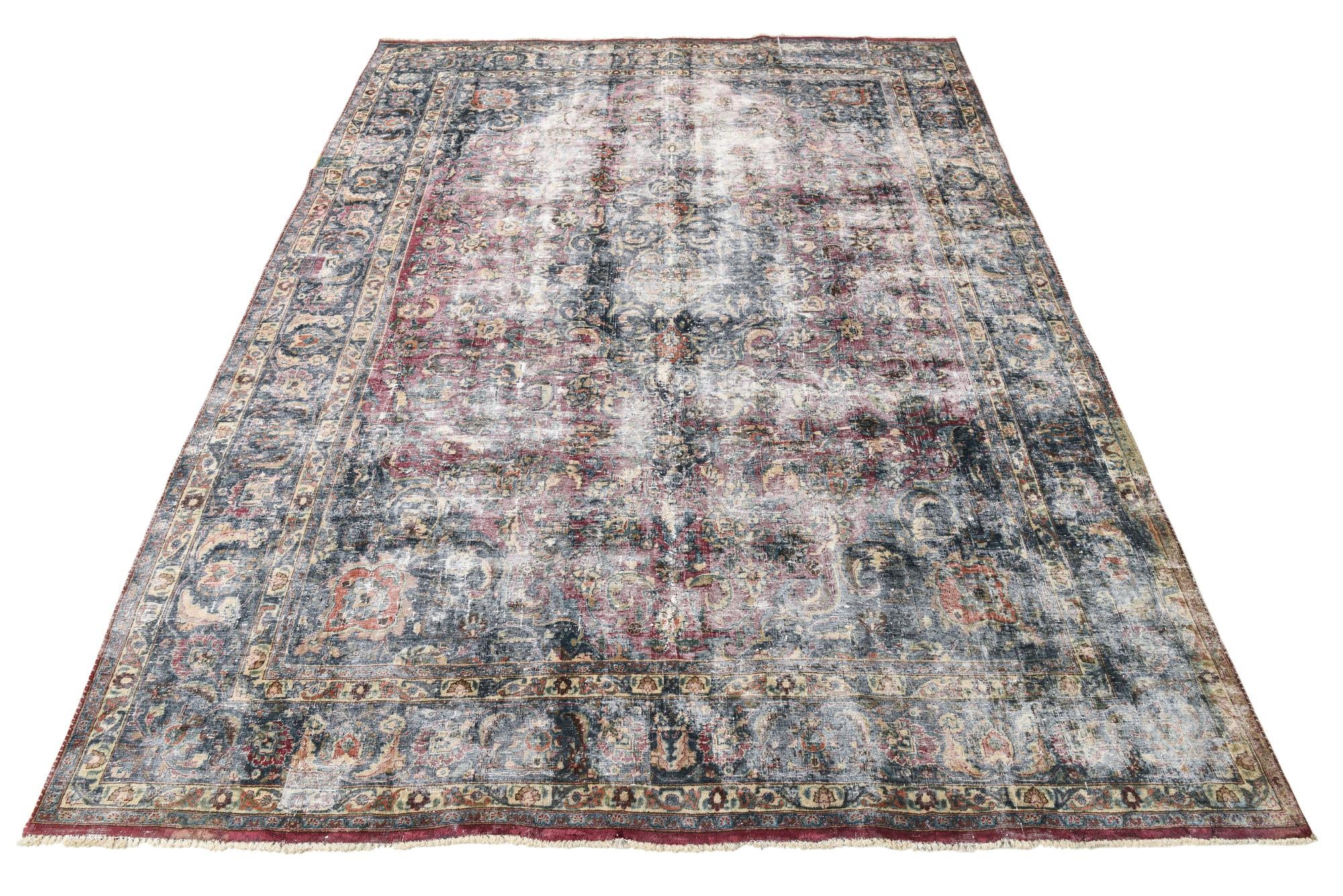 9' 2 x 12' 8 Hand Knotted Ultra Vintage Persian Wool Rug