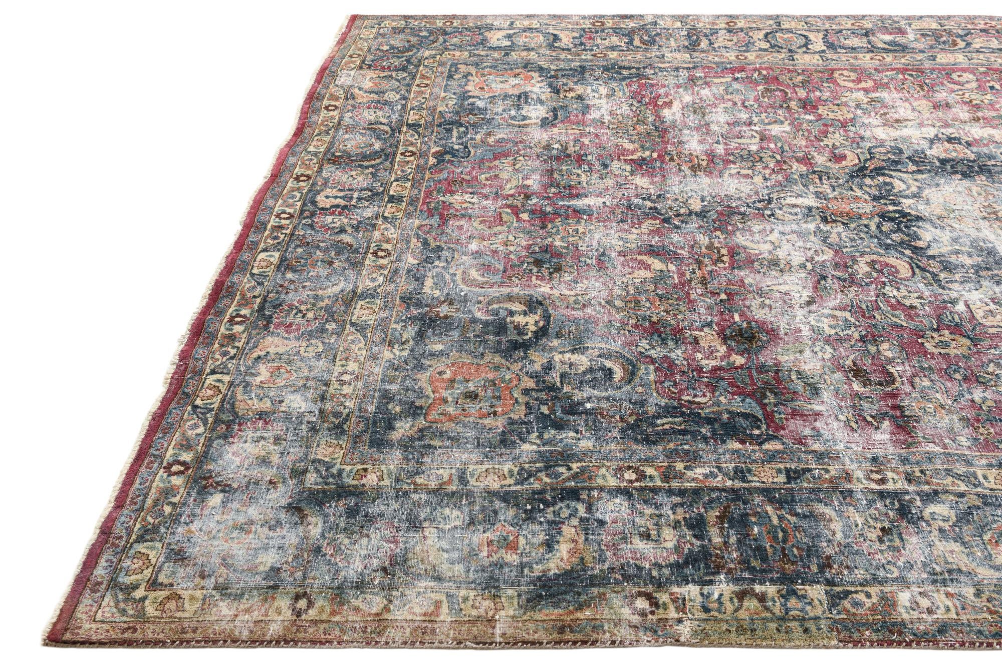 9' 2 x 12' 8 Hand Knotted Ultra Vintage Persian Wool Rug