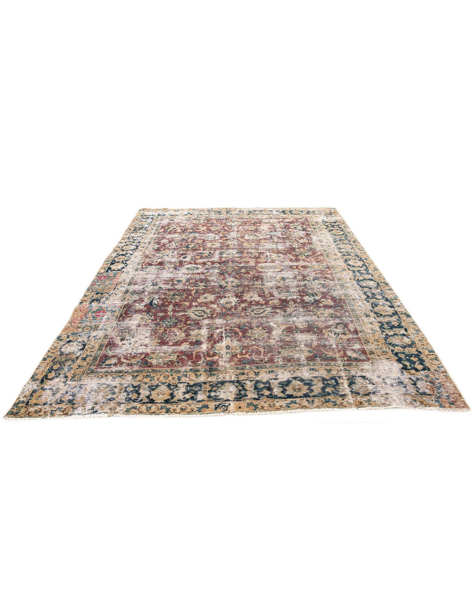 8' x 10' 8 Hand Knotted Ultra Vintage Persian Wool Rug