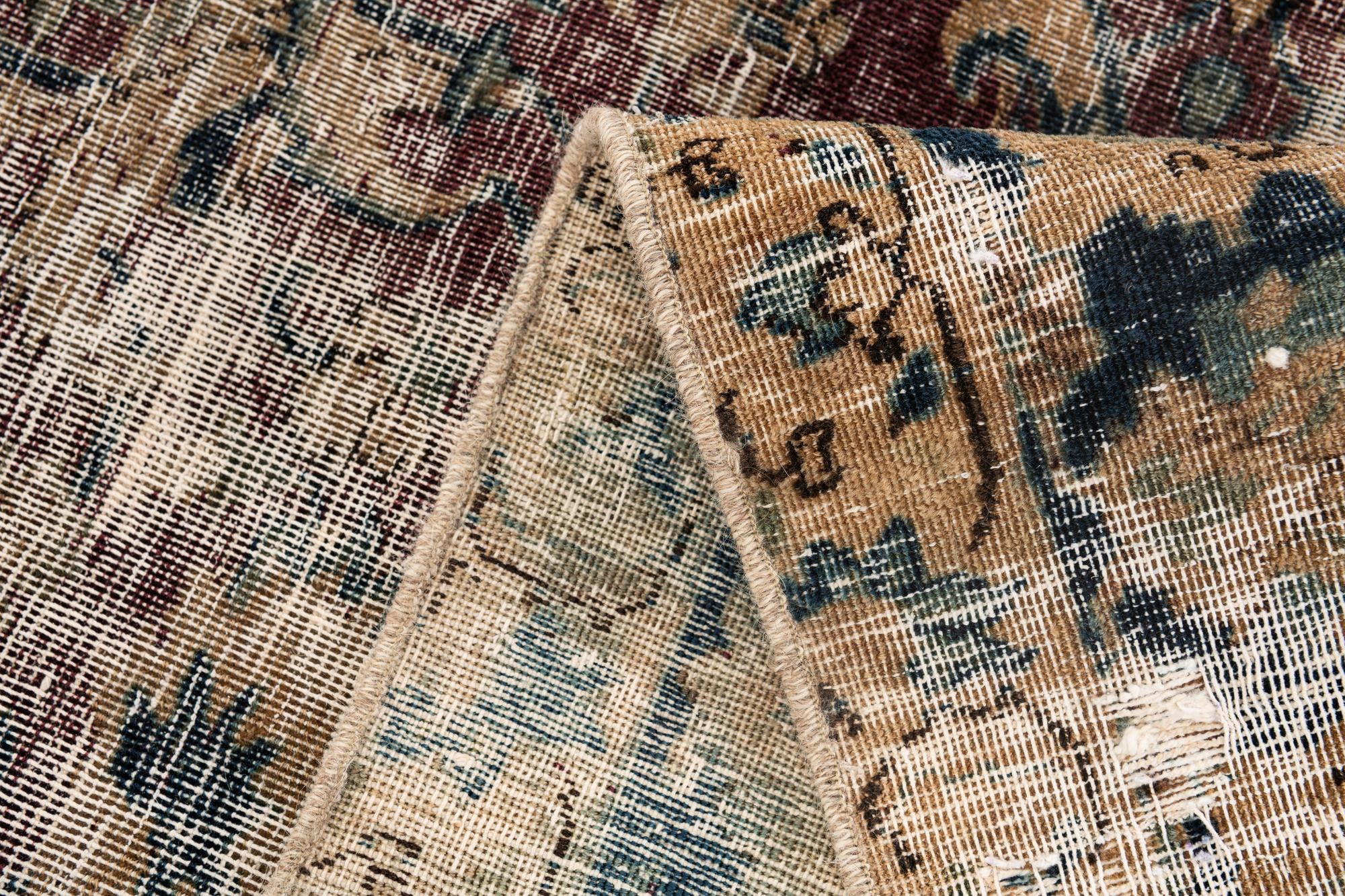 8' x 10' 8 Hand Knotted Ultra Vintage Persian Wool Rug