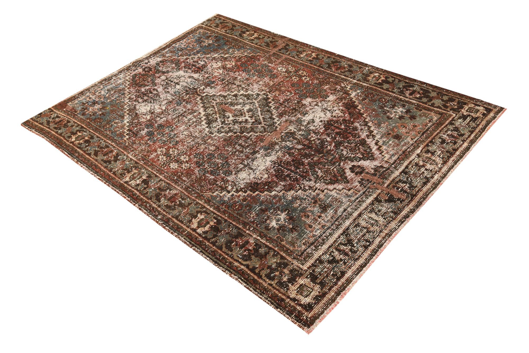 4' 3 x 6' Hand Knotted Ultra Vintage Persian Wool Rug