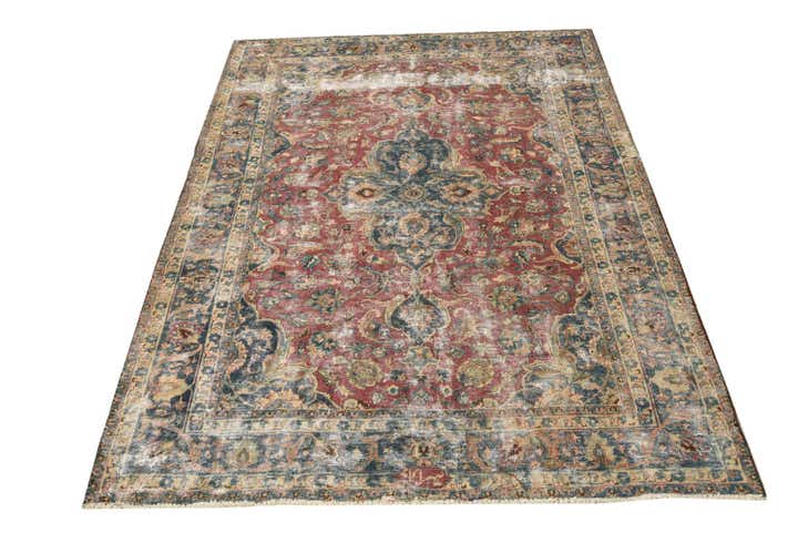 6' 5 x 9' 5 Hand Knotted Ultra Vintage Persian Wool Rug