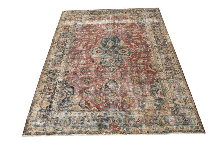 Detail image of 6' 5 x 9' 5 Hand Knotted Ultra Vintage Persian Wool Rug