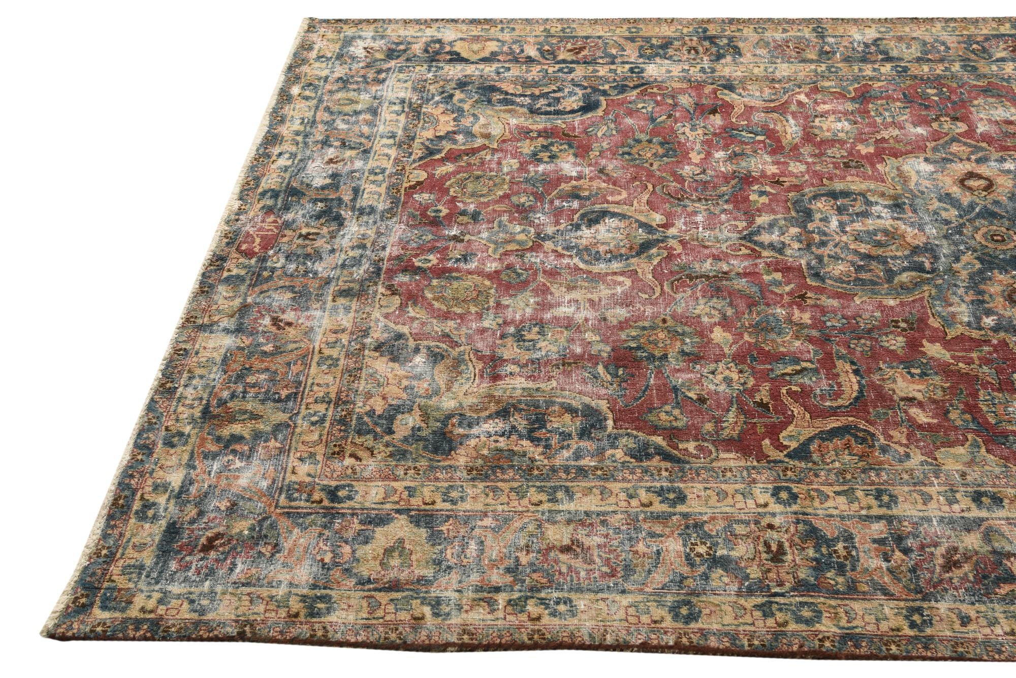 6' 5 x 9' 5 Hand Knotted Ultra Vintage Persian Wool Rug