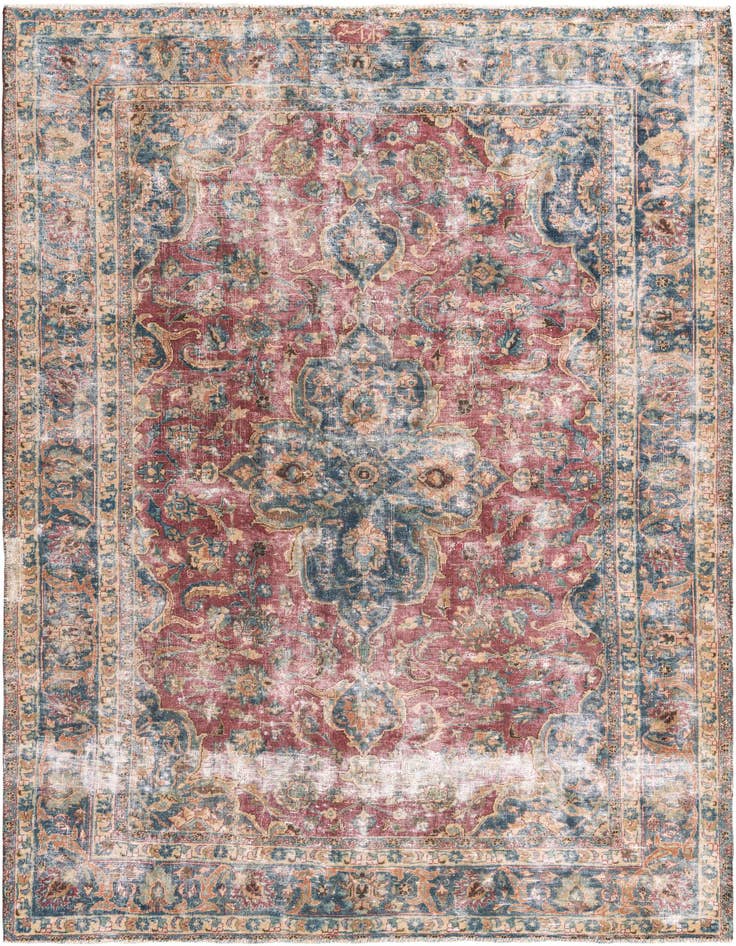Detail image of 6' 5 x 9' 5 Hand Knotted Ultra Vintage Persian Wool Rug