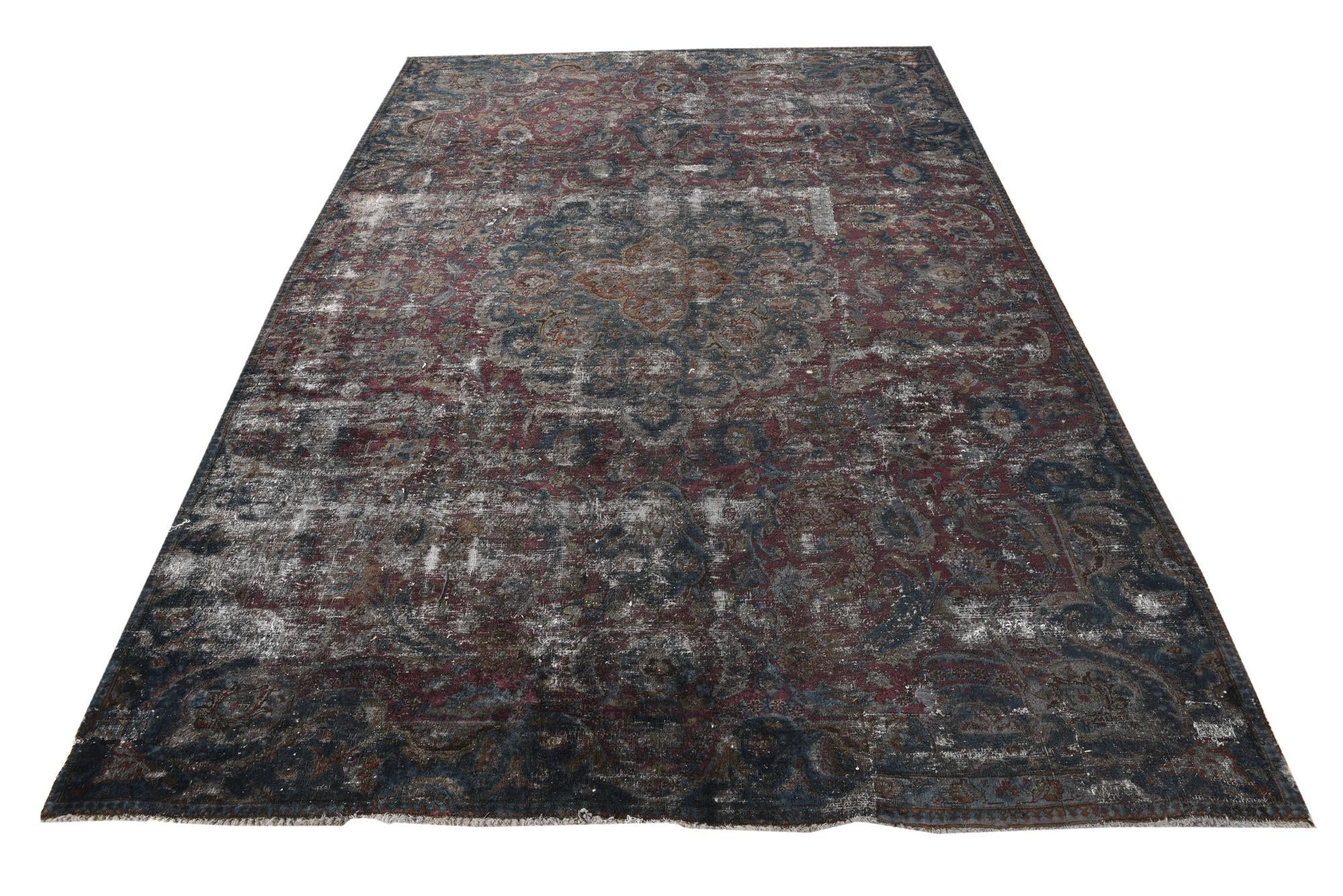 6' 10 x 10' 4 Hand Knotted Ultra Vintage Persian Wool Rug