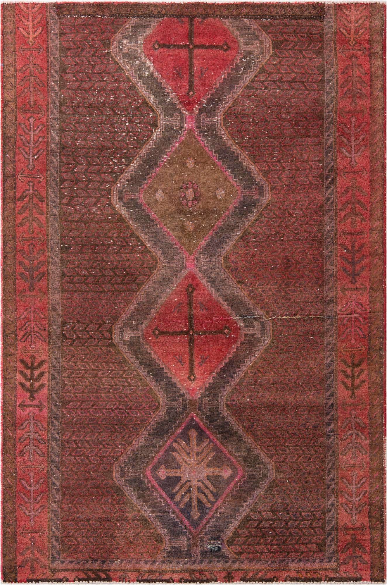 5' 1 x 7' 7 Hand Knotted Ultra Vintage Persian Wool Rug