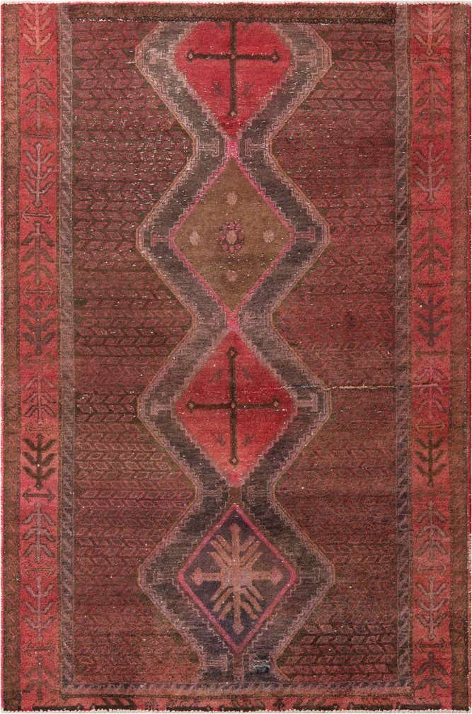 5' 1 x 7' 7 Hand Knotted Ultra Vintage Persian Wool Rug