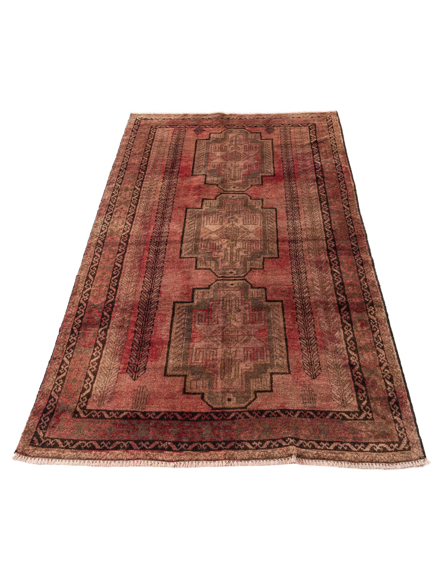 3' 6 x 6' 1 Hand Knotted Ultra Vintage Persian Wool Rug