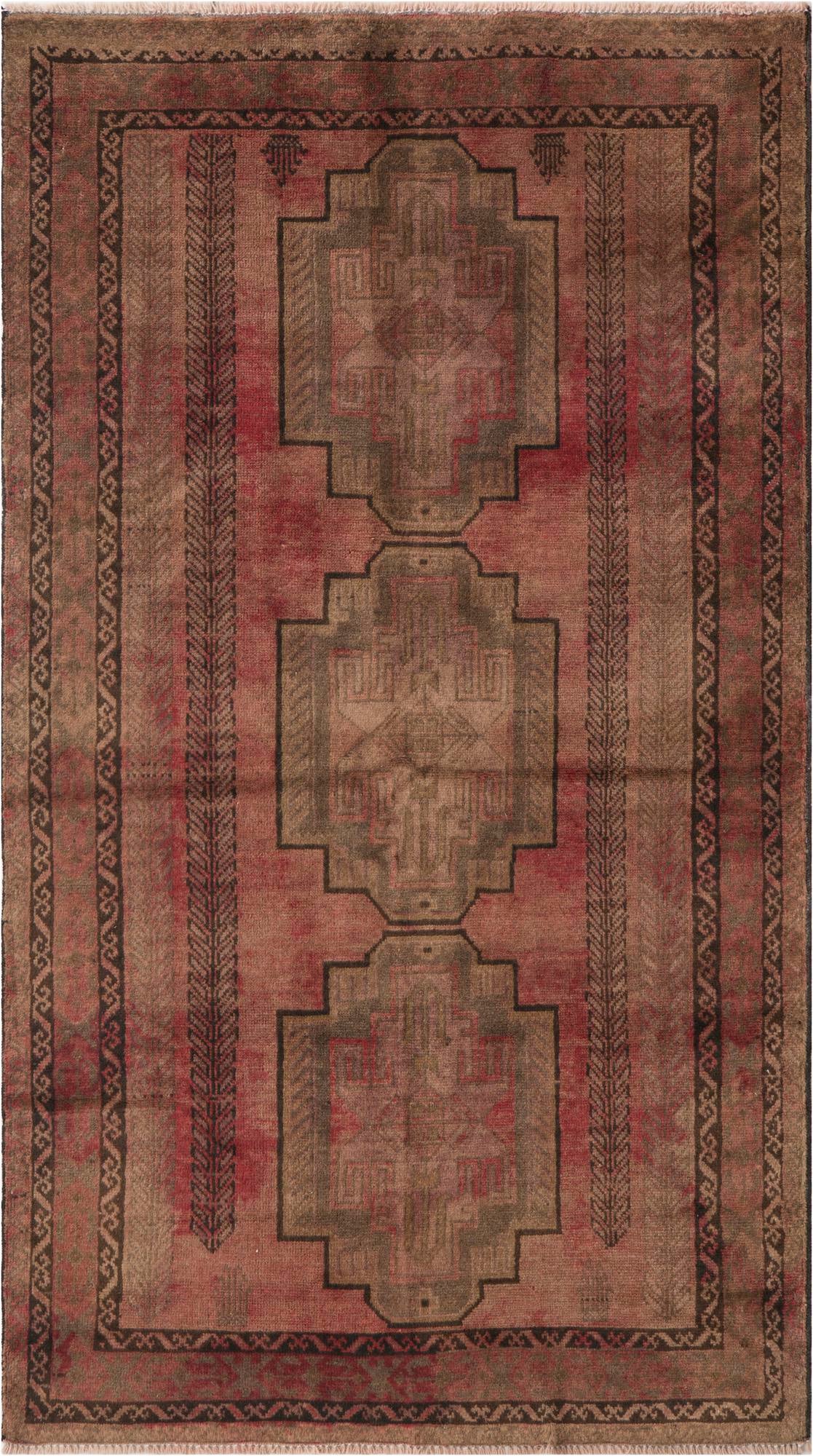 3' 6 x 6' 1 Hand Knotted Ultra Vintage Persian Wool Rug