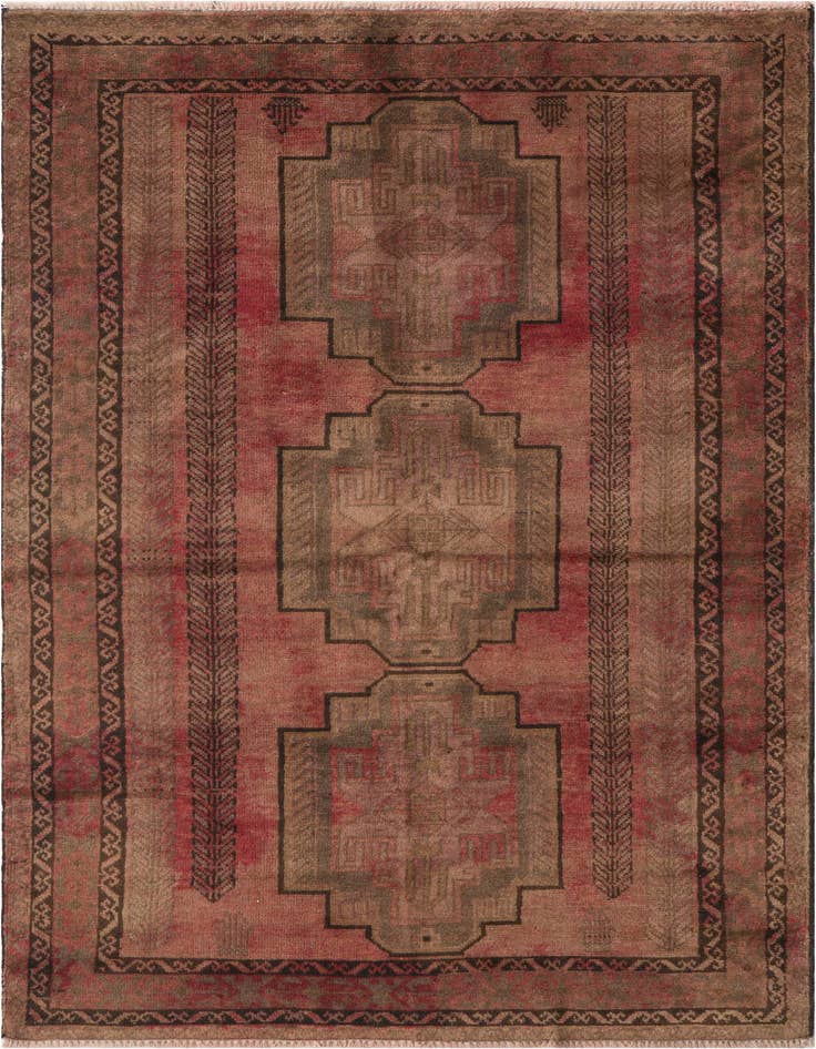 Detail image of 3' 6 x 6' 1 Hand Knotted Ultra Vintage Persian Wool Rug