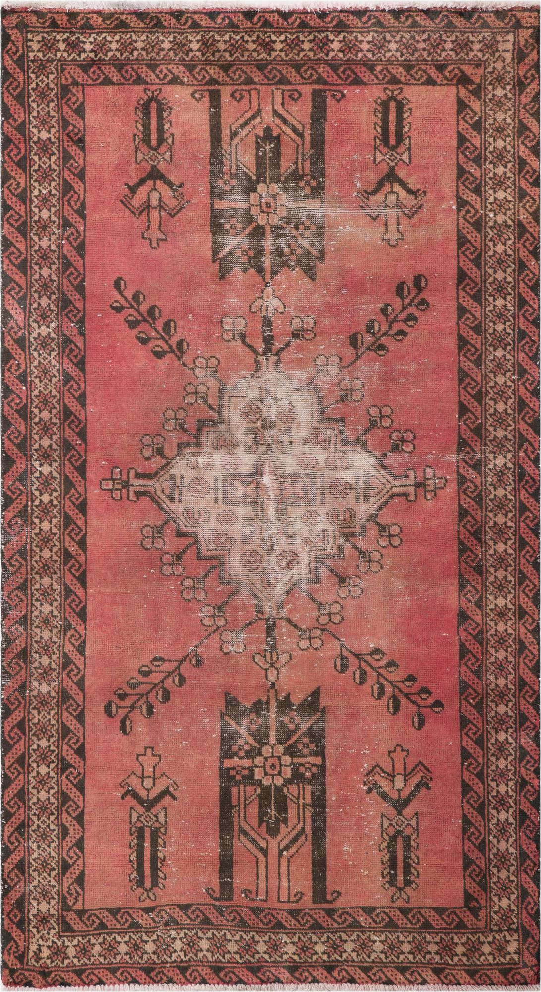 3' 9 x 6' 9 Hand Knotted Ultra Vintage Persian Wool Rug