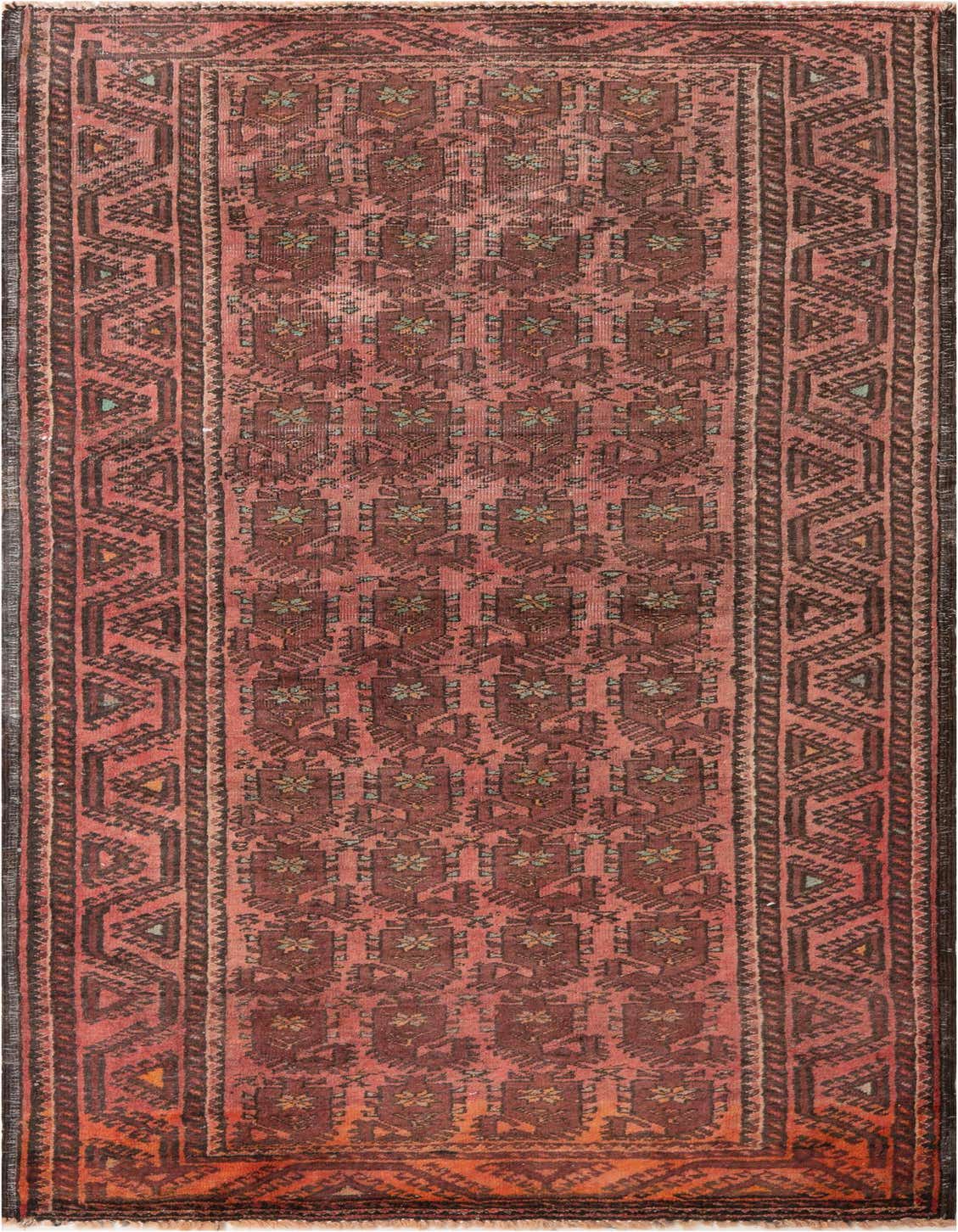 Primary image 3' 7 x 6' 7  Hand Knotted Ultra Vintage Persian Wool Rug