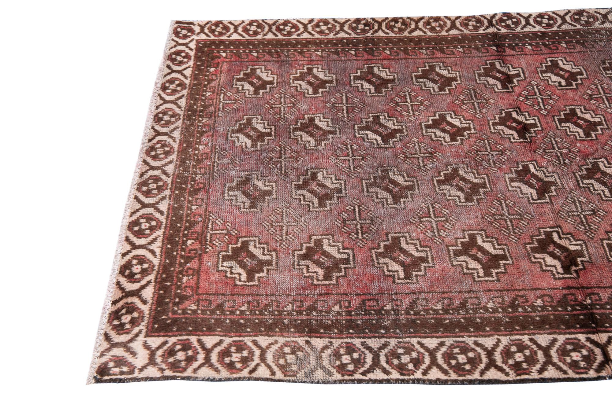 3' 8 x 6' 2 Hand Knotted Ultra Vintage Persian Wool Rug