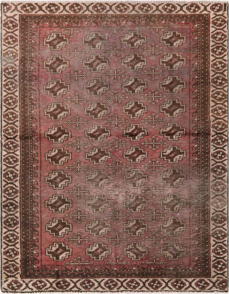 Detail image of 3' 8 x 6' 2 Hand Knotted Ultra Vintage Persian Wool Rug
