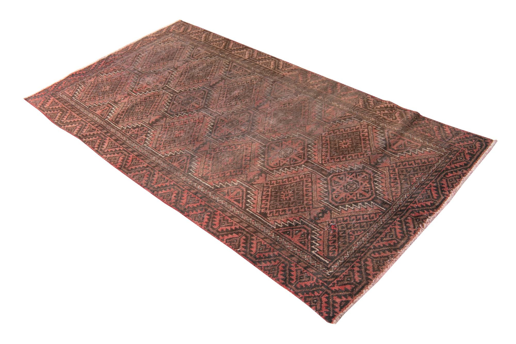 3' 5 x 6' 8 Hand Knotted Ultra Vintage Persian Wool Rug