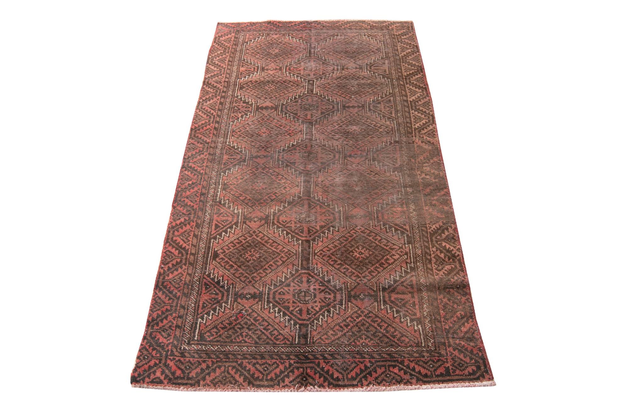 3' 5 x 6' 8 Hand Knotted Ultra Vintage Persian Wool Rug