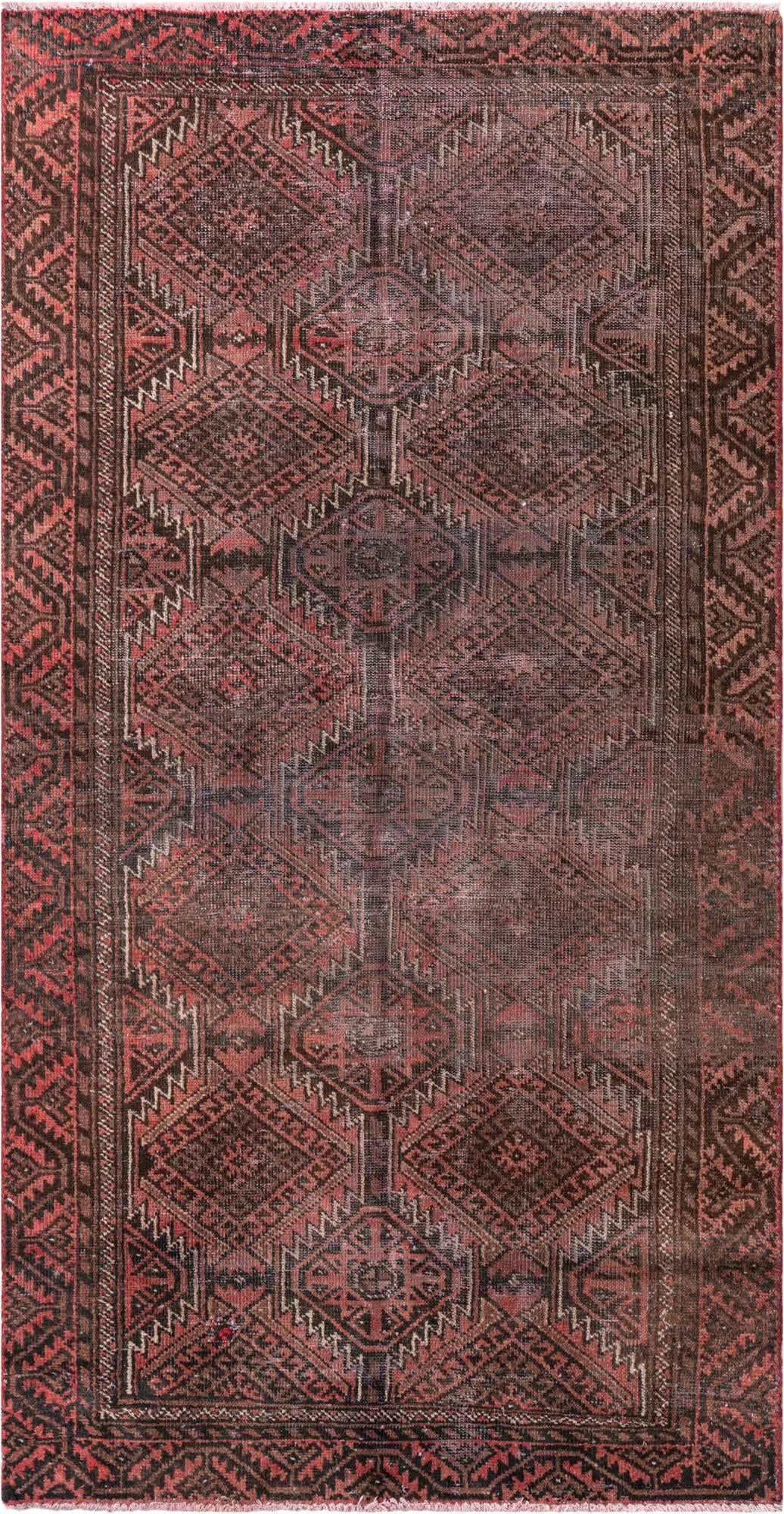 3' 5 x 6' 8 Hand Knotted Ultra Vintage Persian Wool Rug