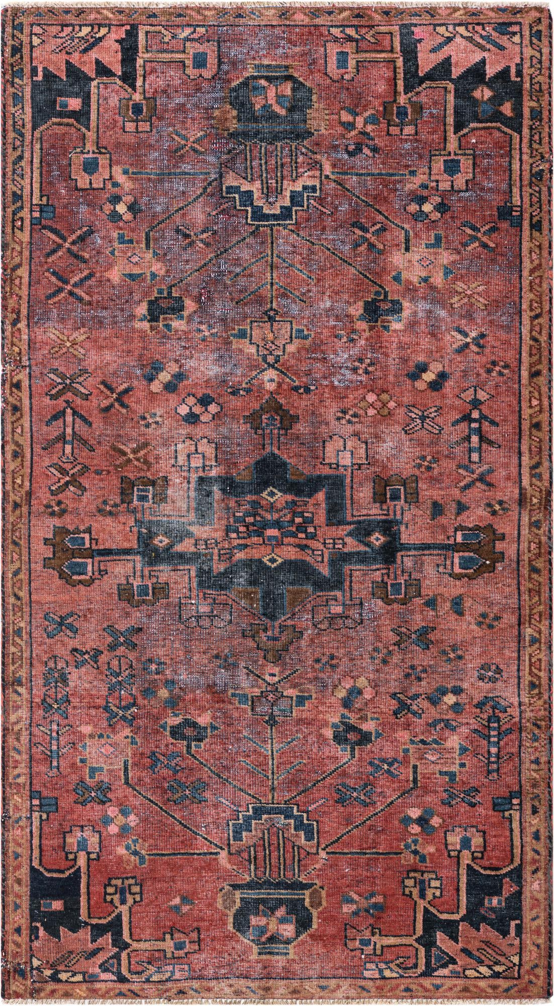 3' 5 x 6' 3 Hand Knotted Ultra Vintage Persian Wool Rug