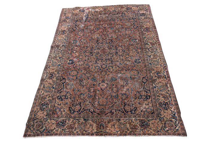 Detail image of 4' 3 x 6' 7 Hand Knotted Ultra Vintage Persian Wool Rug