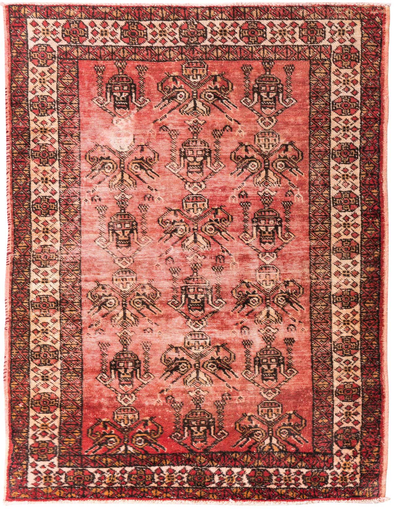 Primary image 4' x 6' 5  Hand Knotted Ultra Vintage Persian Wool Rug