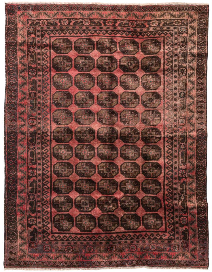 Detail image of 3' 9 x 6' 2 Hand Knotted Ultra Vintage Persian Wool Rug