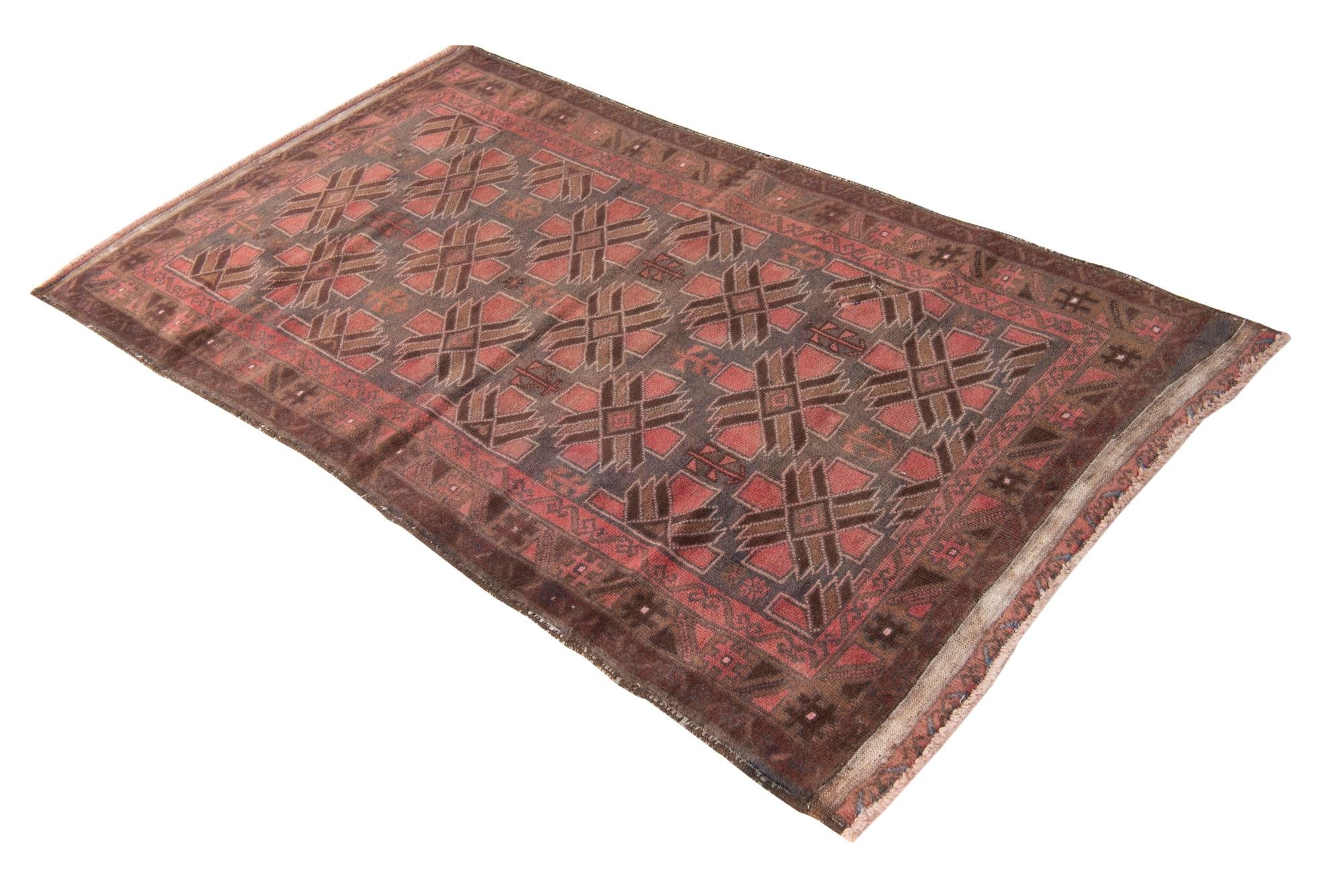 3' 6 x 6' 4 Hand Knotted Ultra Vintage Persian Wool Rug