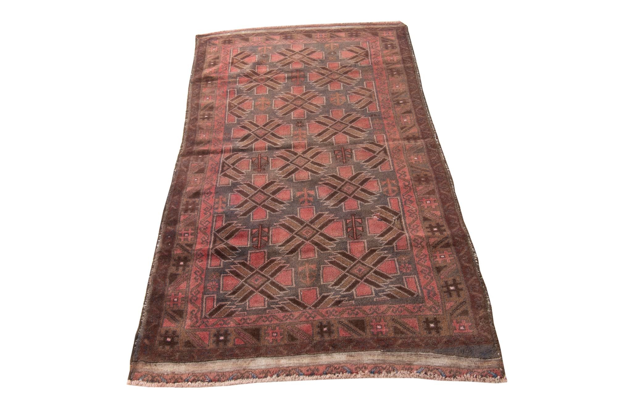 3' 6 x 6' 4 Hand Knotted Ultra Vintage Persian Wool Rug