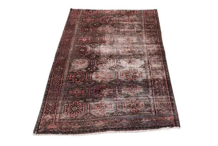 Detail image of 3' 5 x 4' 10 Hand Knotted Ultra Vintage Persian Wool Rug